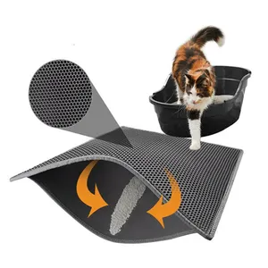 아마존 더블 레이어 애완 동물 쉬운 청소 Eva 고양이 쓰레기 트레이 화장실 모래 트래핑 매트 방수 쓰레기 고양이 쓰레기 매트