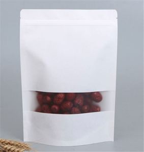 Sac en papier kraft à fenêtre pour emballage alimentaire, 25x35cm, pack promotionnel, vente chaude - Product Image 3