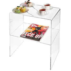 Factory Diamond Polish Transparent Custom U shape acrylic end table