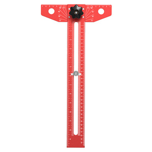 Casillas Aluminum Alloy T-Square 40Cm Red Multi-Functional Woodworking Angle Ruler - Product Image 1