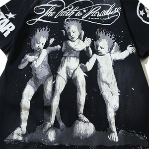 Camiseta de Manga Corta Holgada con Estampado de Ángel, Estilo Vintage, Unisex para Hombre y Mujer, Ropa Urbana, Hell Street Nfc - Product Image 4