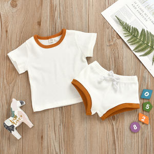 Ropa de Verano para Bebés al por Mayor, Conjuntos de Ropa para Bebés y Niños Pequeños, Cómodos y Suaves, Top + Pantalones Cortos de Algodón - Product Image 5