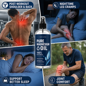 OEM Sports Essential Alivia las Molestias Corporales, el Cansancio Muscular, los Calambres en las Piernas y los Dolores, Spray de Aceite de Magnesio Mineral 100% Natural - Product Image 2
