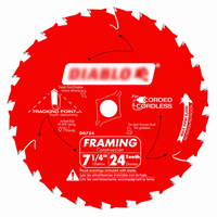 Lame de scie circulaire pour charpente D0724A de 7-1/4 pouces à 24 dents pour le bois, alésage de 5/8 pouces, lot de 10