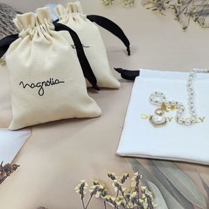 Sac en coton mousseline écologique, recyclable, biologique, avec cordon de serrage, pour bijoux, montres, bagues, bracelets, cadeaux, impression de logo personnalisable - Product Image 5