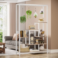 Tribesigns chaud grand en bois 6 crochets suspendus affichage polyvalent balcon intérieur métal Patio plante fleur étagère support