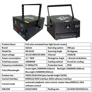 Sailwin Sfx 10w Led Rgb Animazione Laser per Spettacoli di Luci Matrimoniali, Fascio Laser per Palcoscenico DJ con Macchina del Fumo e Bolle, Proiettore per Matrimoni - Product Image 6