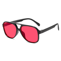 2025 Cadeau Promotionnel Tendance Lunettes de Soleil Aviateur Femme Vintage Ponts Doubles Verres Jaunes Monture Aviation