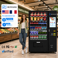 Máquinas Expendedoras Inteligentes Personalizadas RUNYANG con Pago en Efectivo y Online, Gestión Basada en la Nube, Capacidad de 300-800 para Alimentos y Bebidas