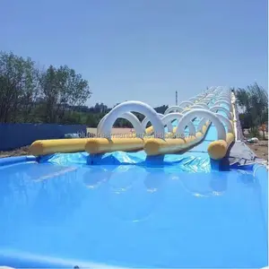 Commercial PVC1000ft inflatable toboggan water slip and slides the city for kids and adult