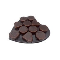 Boîte d'emballage pour bonbons au chocolat brun à 11 cavités, plateau intérieur pour truffes en blister