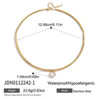 Kalung Choker Liontin Telur Berbentuk Zirkon Putih Klasik Wanita dari Baja Tahan Karat Berlapis Emas 18K untuk Hadiah Pernikahan.