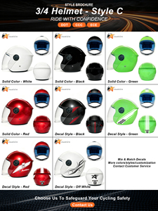 DOT Approved Open Face Motorcycle Helmet Carbon Fiber Shell Lightweight 3/4 Coverage Vintage Design for Commuting-Customizable - Product Image 6