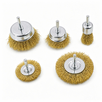COOFIX Lot de 5 brosses métalliques en fil d'acier avec 2 brosses à coupelle et 1 brosse à pointe, tige de 6 mm pour perceuse, pour décapage de rouille