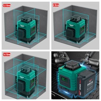 Niveau laser rotatif à faisceau vert de qualité industrielle, auto-nivelant, 360 degrés horizontal et vertical, 8, 12 ou 16 lignes, best-seller