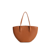Sac fourre-tout tendance style The Row pour femmes - Grand sac à main en cuir minimaliste noir et marron