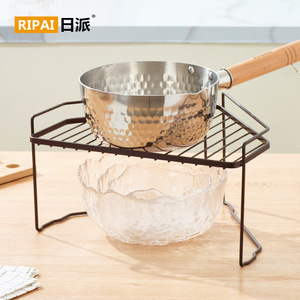 Ripai Kitchen Storage Rack Carbon Steel White <b>Desktop</b> Corner Shelf For Cookware And Condiment Organization - Product Image 3