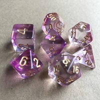 Ensemble de dés en acrylique bicolore personnalisé de 7 pièces, design polyédrique multi-faces pour TRPG et jeux de rôle en groupe D20 D12 D10 D8 D6 D4