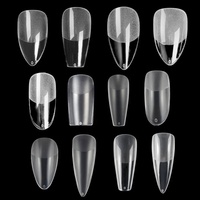 120 pièces de faux ongles en gel souple acrylique semi-mat, transparents, forme cercueil, amande, carré, français, stiletto, fournisseur d'ongles