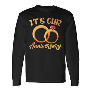 Camiseta de manga larga a juego para parejas, para aniversario de boda, de la marca It's Our Anniversary - Product Image 1