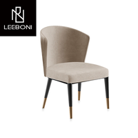 Prix d'usine OEM Mobilier moderne et élégant de luxe pour la maison Chaises de salle à manger en velours et bois massif avec pieds en acier inoxydable
