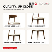 Chaise de salle à manger minimaliste en bois massif avec assise rembourrée en velours, design gain de place pour les petits appartements et les restaurants modernes