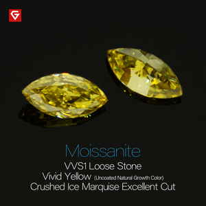 GIGAGEWE Vivid Yellow <span class=keywords><strong>Marquise</strong></span> Cut Loose Moissanite Pierre synthétique pour la fabrication de bijoux - Product Image 2