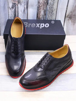 Chaussures décontractées de sport pour hommes en cuir de vachette de haute qualité, à lacets, imperméables et respirantes, imprimées à la main, pour l'automne/hiver, avec talon compensé