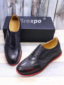 Chaussures de sport décontractées pour hommes en cuir de vachette de haute qualité, à lacets, imperméables et respirantes, pour l'automne/hiver, avec design imprimé à la main - Product Image 4