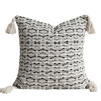Coussins d'oreillers scandinaves en coton-lin, coussins de chambre à coucher au sol bohème Jacquard housse de coussin canapé chaise décor maison