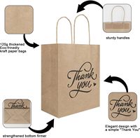 Sacs cadeaux en papier kraft brun naturel avec poignées, en vrac, pour les cadeaux de fête, les courses, le commerce de détail, les mariages