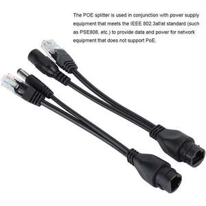 Kit de câbles adaptateurs répartiteurs PoE 5 pièces, injecteurs PoE réseau standard DC12V, câbles et fils fabriqués en Chine - Product Image 3