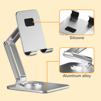 Support de tablette en aluminium personnalisé, réglable en angle, support de bureau pour tablette PC, support pliable pour téléphone portable