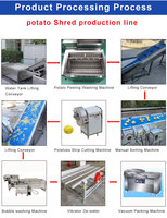 Automatische multifunctionele aardappel- en groenteverwerkingslijn 500kg/u capaciteit 220V/380V SUS304 roestvrij staal laag energieverbruik