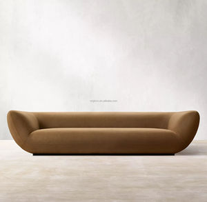 Sofá Nórdico Naranja para Apartamento, Cómodo, de 2 Plazas, Personalizado, Curvo, Marrón, Estilo Burbuja, Moderno, sin Estructura, para Sala de Estar - Product Image 2