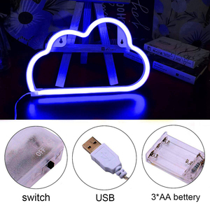 Panneaux néon LED en nuage bleu OEM pour chambre à coucher, panneau de lettres lumineuses en acrylique, décoration de salon pour filles et enfants, panneaux électroniques 3D - Product Image 2