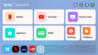 Proyector Yinzam JY210 Full HD 1080P 4K con Altavoz BT, Corrección Trapezoidal Automática, Android 14, WiFi 6 5G, Chip H723, 1GB 8GB, Batería Integrada, 3D
