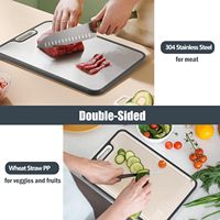 Planche à découper rectangulaire en titane et paille de blé PP, très vendue, pour la cuisine et la maison, idéale pour les fruits, les légumes et la viande