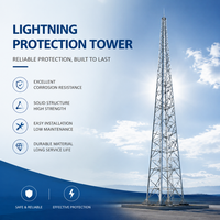 Torre di Protezione contro i Fulmini Monopolare in Acciaio Zincato a Caldo Resistente alle Intemperie per Telecomunicazioni e Segnalazione Ferroviaria