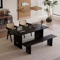 Nouveau bureau en bois massif de Style Wabi Sabi Table à manger Design minimaliste Vintage Fabriqué à la main Imperfections naturelles Charme rustique