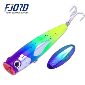 Leurre de pêche <span class=keywords><strong>Popper</strong></span> FJORD imprimé 120 mm 45 g en plastique ABS dur artificiel 3D pour eau douce et eau salée, rivière et lac, avec hameçons - Product Image 1