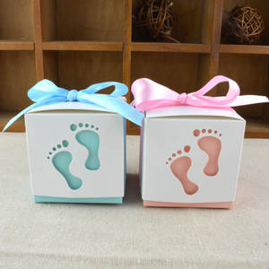 Boîte cadeau de bonbons pieds de bébé, anniversaire première Communion fille garçon Baby Shower faveurs de mariage boîte à gâteaux de baptême - Product Image 4