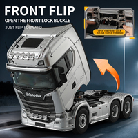 Kabolite Scania K770S 1/14 Camion de remorquage RC électrique hydraulique 6X6 6 roues motrices avec son et lumière, portes ouvrantes, télécommande 2.4GHz, chargeur métallique