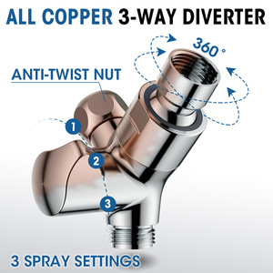 Conjunto de ducha moderno con rociador de lluvia y de mano, cromado, con función de limpieza para adultos - Product Image 4