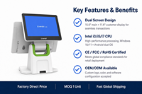 POS-терминал Liverdol H1 All-in-One 15.6" с сенсорным экраном, Wi-Fi 6 и Bluetooth 5.2 для кассовых аппаратов кофейни