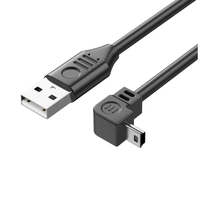 Cable Mini USB de 90 Grados en Ángulo Recto para Garmin Nuvi, Canon Dash Cam, SatNav, Sincronización de Datos de 480 Mbps, Carga, de 0.15M a 5M