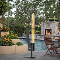 Radiateur de terrasse moderne en acier premium avec tubes en verre, chauffage confortable à granulés de bois pour patios