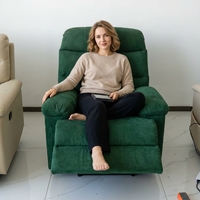 Fauteuil pivotant multifonctionnel modèle 9012 vert en velours glacé avec cadre métallique, inclinable et minimaliste moderne