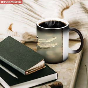 <b>Study</b> <b>Desk</b> Decor Heat Sensitive 11oz Frosted Black Ceramic Mug Sublimation Blank - Product Image 3