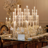 Candelabros de Acrílico Transparente para Centros de Mesa de Boda, Decoración, Portavelas para Bodas